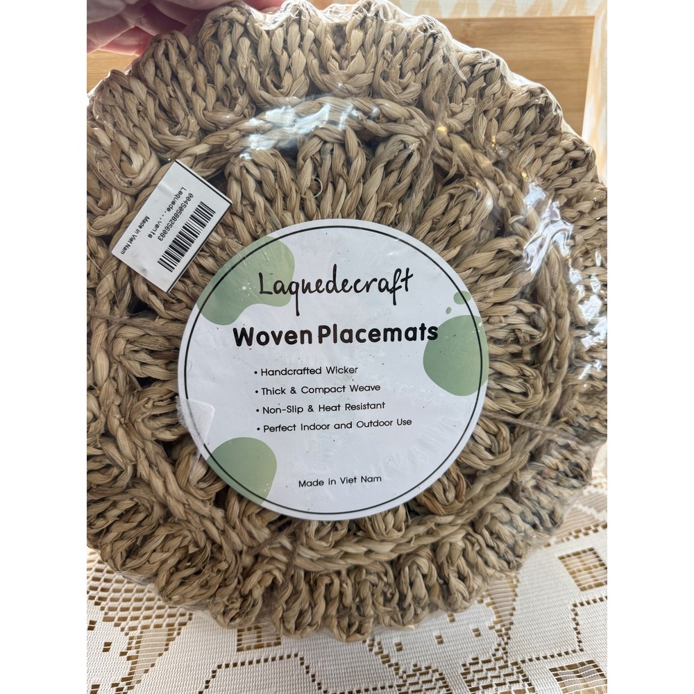 Laquedecraft Woven Placemats Natural Beige Thick & Compact Handcrafted Wicker